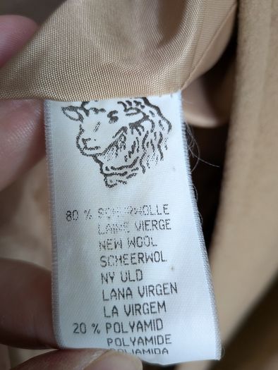 Camel Wool Blend Long Swing Coat  Size Approx UK 20 to 22