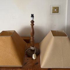 Mid-Century Vintage Hand Turned Wooden Table Lamp