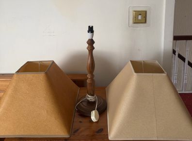 Mid-Century Vintage Hand Turned Wooden Table Lamp