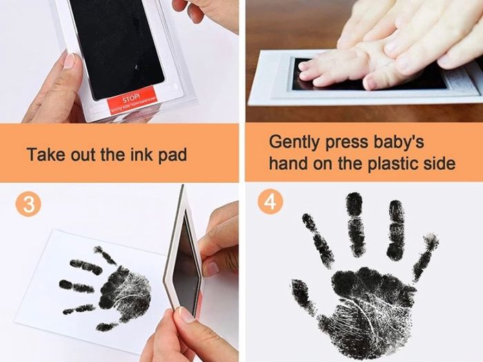 Baby Handprint and Footprint Kit, 3 Baby Handprint Ink Pads with Clean-Touch, 6 Imprint Cards, Pet Paw Print, Inkless Print Kit Safe Non-Toxic for baby Feet and Hands, Family Keepsake (FREE POSTAGE)