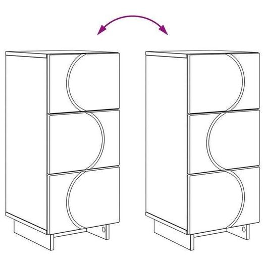 vidaXL High Gloss White 3-Drawer Sideboard