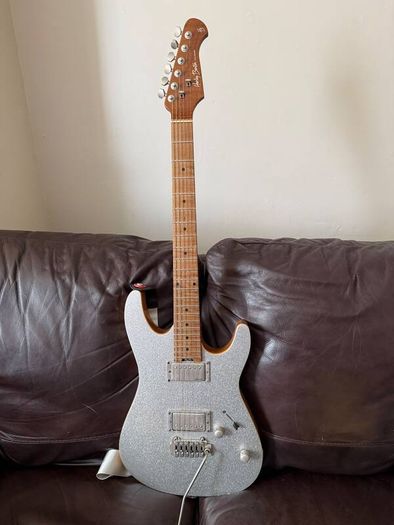 Harley Benton Pro Series electric guitar - silver sparkle