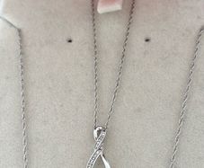 H.Samuel Sterling Silver Diamond Droplet Necklace