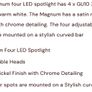 4 LED Ceiling Spotlights on a curved bar. Image 3