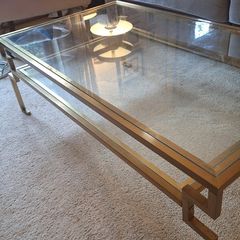 Gold & glass coffee table