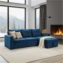Blue Corner Sofa Bed Storage,215cm Image 3