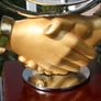 Vintage  Stone  global shape turnable 3 sides with clock, thermometer and hydrometer H 21" Image 6