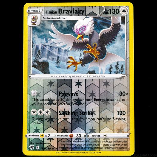 Hisuian Braviary 132/189 Reverse Holo Rare SWSH Astral Radiance Pokemon Card
