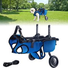 Dog Wheelchair for Back Legs, Adjustable Dog Wheelchair, Rehabilitation 2 Wheels Dog Cart Wheels, Assist Pets with Paralyzed Hind Limbs to Recover Walking, Equipped with Storage Bag and Traction Rope