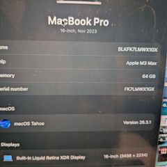 MacBook Pro 16 inch M3 Max
