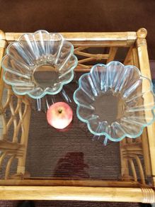 Pair of Fluted Glass Pyrex France Bowls