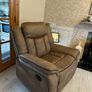 Luxury Tan & Grey Suede Recliner Sofa Set Image 7