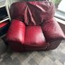suite red leather sofa Image 2