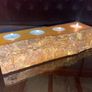 Stunning Rustic Live Edge Pine Wood Tea Light Holder Yule Log Waxed and Sealed Image 9