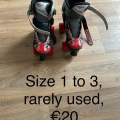 Roller skates, size 1 to 3, rarely used