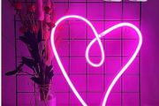 NEW SALE | Heart Neon Signs LED Neon Light Sign Wall Decoration USB Charging/Battery Powered Neon Night Light Pink Heart Neon Signs Light for Children Bedroom Valentine's Day Party Wedding Christmas
