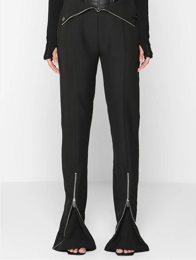 Maniere De Voir Black High Rise Slim Fit Pants UK 10