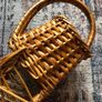 Vintage Boho Wicker Wine Pouring Cradle Basket French Table Serving Caddy Image 4