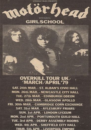 Motorhyead Overkill Tour Poster 1979