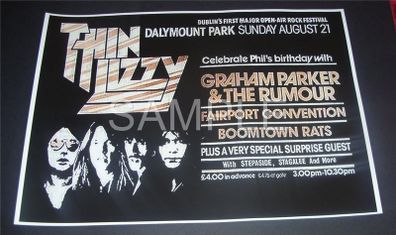 Thin Lizzy poster Dalymount Park Dublin Ireland 1977 Reprodution