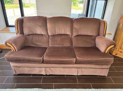 Chocolate Brown Three Seater Sofa
