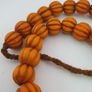 Antique African Orange Melon Shape Glass Beads Strand Necklace Image 9