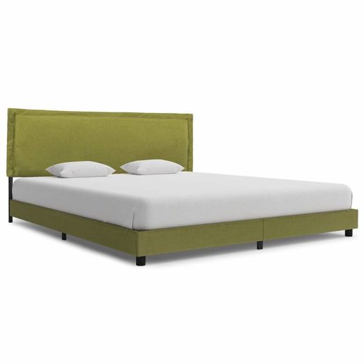 Bed Frame Green Fabric 150x200 cm