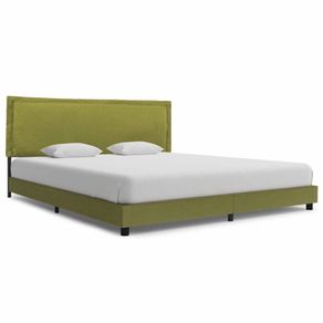 Bed Frame Green Fabric 150x200 cm
