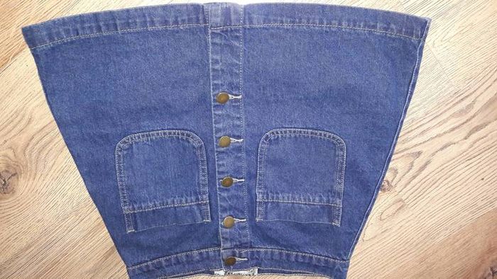 Boohoo blue denim mini skirt size uk4