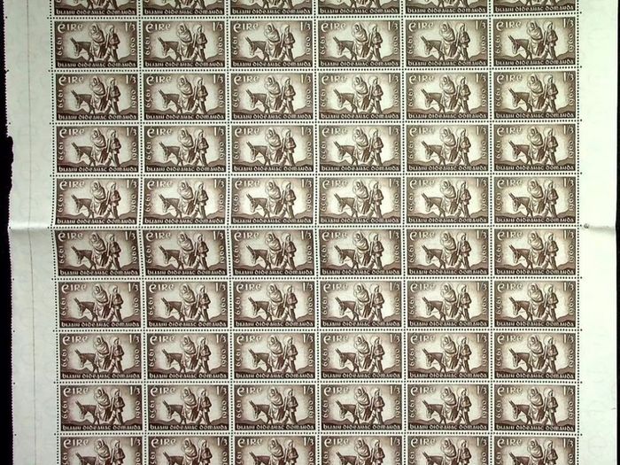 IRELAND 1960 10 x 6 Part Sheet 1/3 World Refugee Year Examples Margins