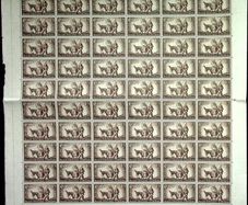 IRELAND 1960 10 x 6 Part Sheet 1/3 World Refugee Year Examples Margins