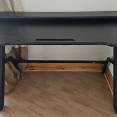 Minimalist Black Gaming desk with built in riser