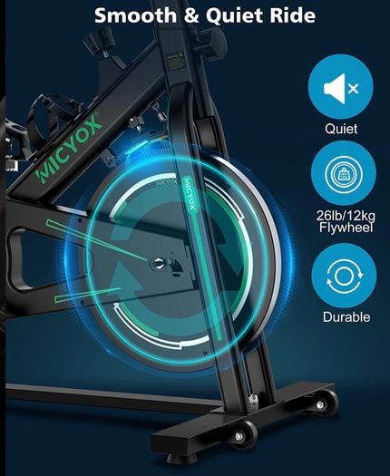 Exercise Bike Magnetic Resistance Indoor Cycling Bike with 26lb Flywheel, Pulse Sensor, Adjustable Saddle Handlebar and Emergency Brake, Silent Stationary Bikes for Home (FREE POSTAGE)
