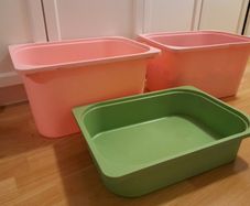 2 x medium and 1x small Ikea Trofast toy storage boxes