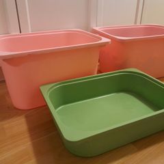 2 x medium and 1x small Ikea Trofast toy storage boxes
