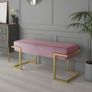 Axon Modern  Velvet Benches with Black/Gold/Silver  Metal Frame Image 2