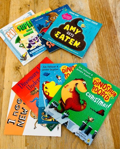 Hilarious Kids Book Bundle (8 Books!) - Dinosaurs, Poo & Silly Fun