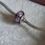 Pandora purple stepping stones murano glass charm very good condition hallmarked Image 3