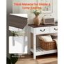 120 cm Console Table, Farmhouse Desk Behind the Couch with Drawers and Bottom Storage Shelf, Wooden Rectangle Entrance Narrow Sofa Table for Hallway, Bedroom, Living Room, Foyer, Brown + White Image 6
