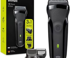 Braun Series 3 Style & Shave Electric Shaver, For Men with Precision Beard Trimmer and 5 Combs, Gifts For Men, UK 2 Pin Plug, 300BT, Black Razor (FREE POSTAGE)