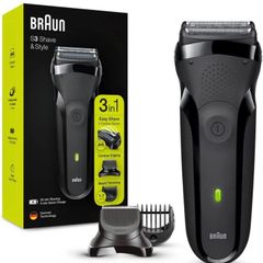 Braun Series 3 Style & Shave Electric Shaver, For Men with Precision Beard Trimmer and 5 Combs, Gifts For Men, UK 2 Pin Plug, 300BT, Black Razor (FREE POSTAGE)