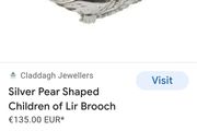 Children of Lir Pear shaped sterling silver brooch