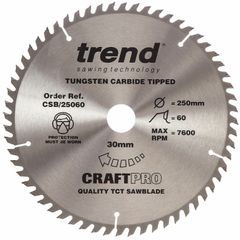 Trend CSB/25060 CraftPro Saw Blade 250mm x 30mm x 60T
