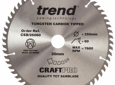 Trend CSB/25060 CraftPro Saw Blade 250mm x 30mm x 60T