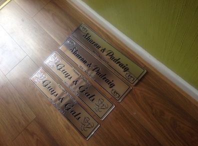 Chrome wedding number plates