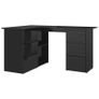 Corner Desk High Gloss Black 145x100x76 cm Chipboard Image 8