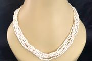 Vintage Five Strand natural Rice Pearl Necklace