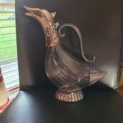 Nice Quality Silea Glass & Silverplate Duck Decanter. Circa 1970