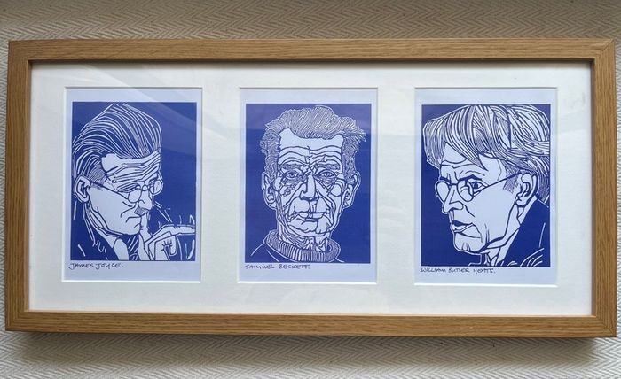 James Joyce, Samuel Beckett, W.B. Yeats - Irish Writers, Framed Prints