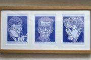 James Joyce, Samuel Beckett, W.B. Yeats - Irish Writers, Framed Prints